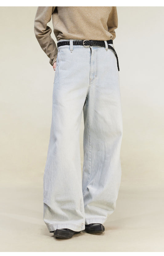 Multicolor Scimitar Pleated Denim Pants