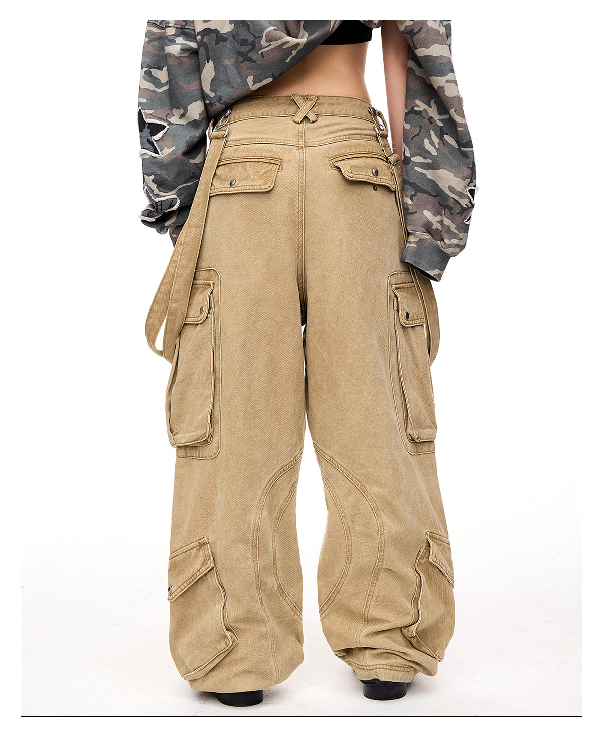 Retro Detachable Multi-pocket Overalls