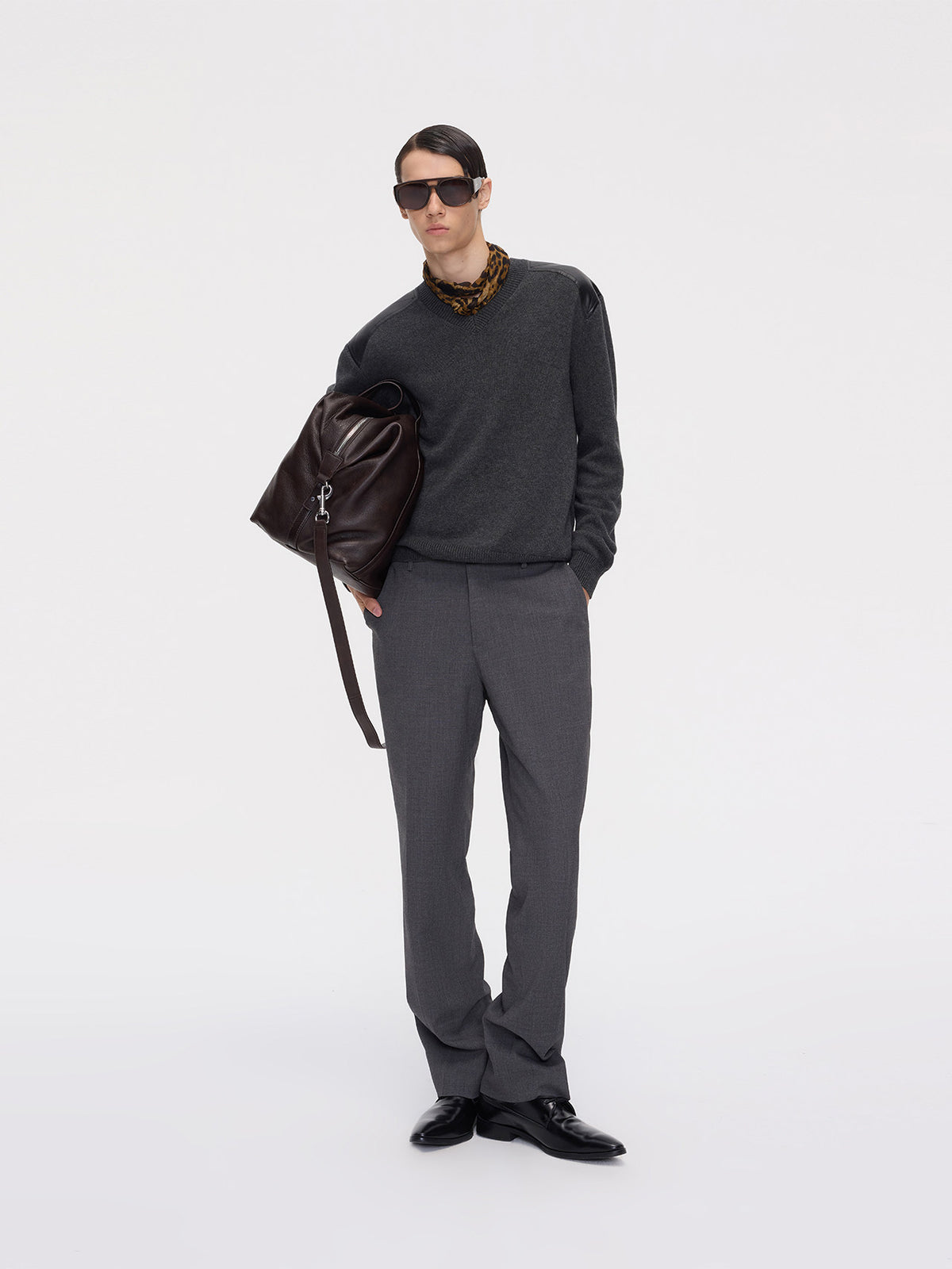 Pullover V-Neck Knit Shirt