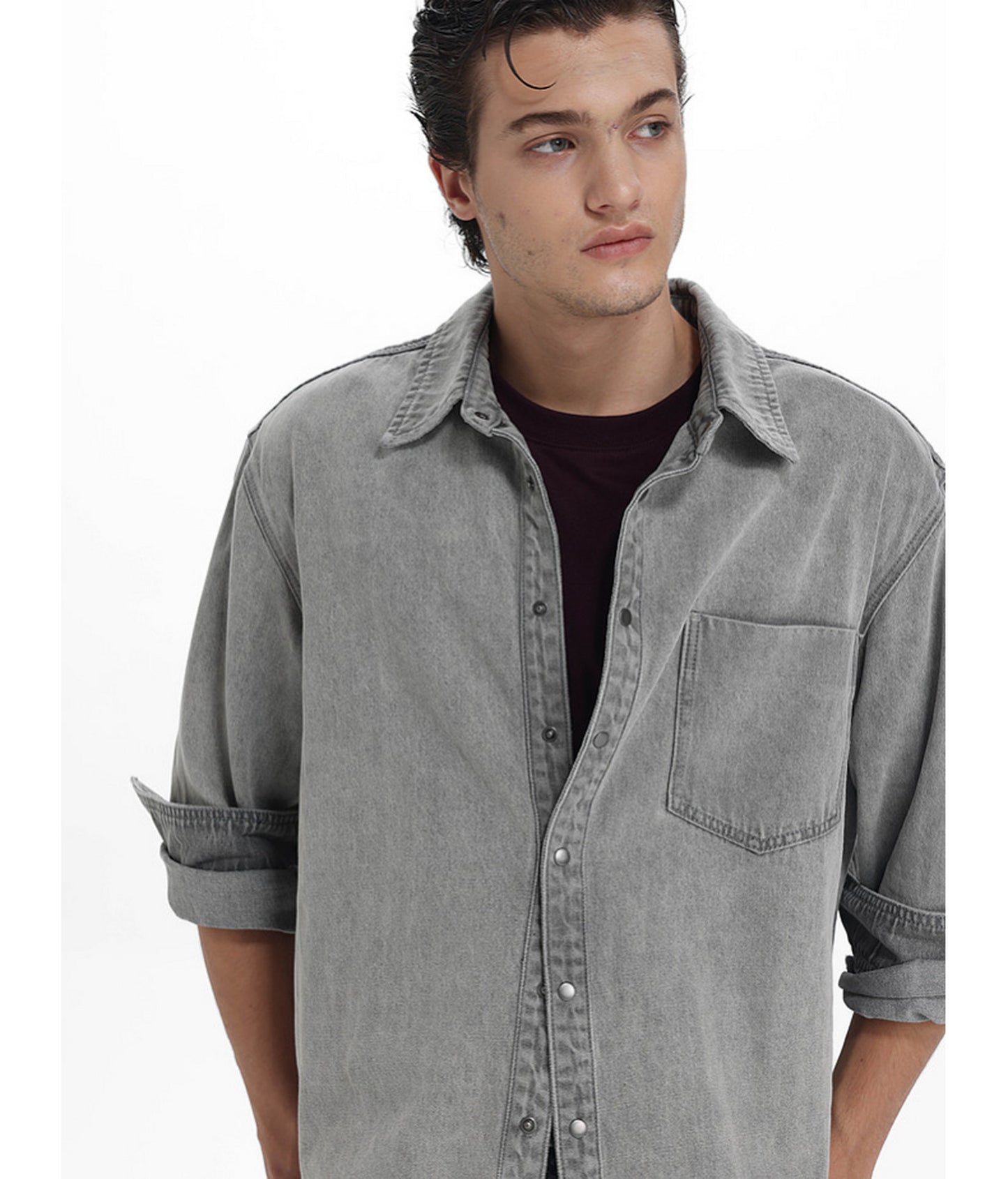 Vintage Relaxed-Fit Two-Tone Denim Shirt