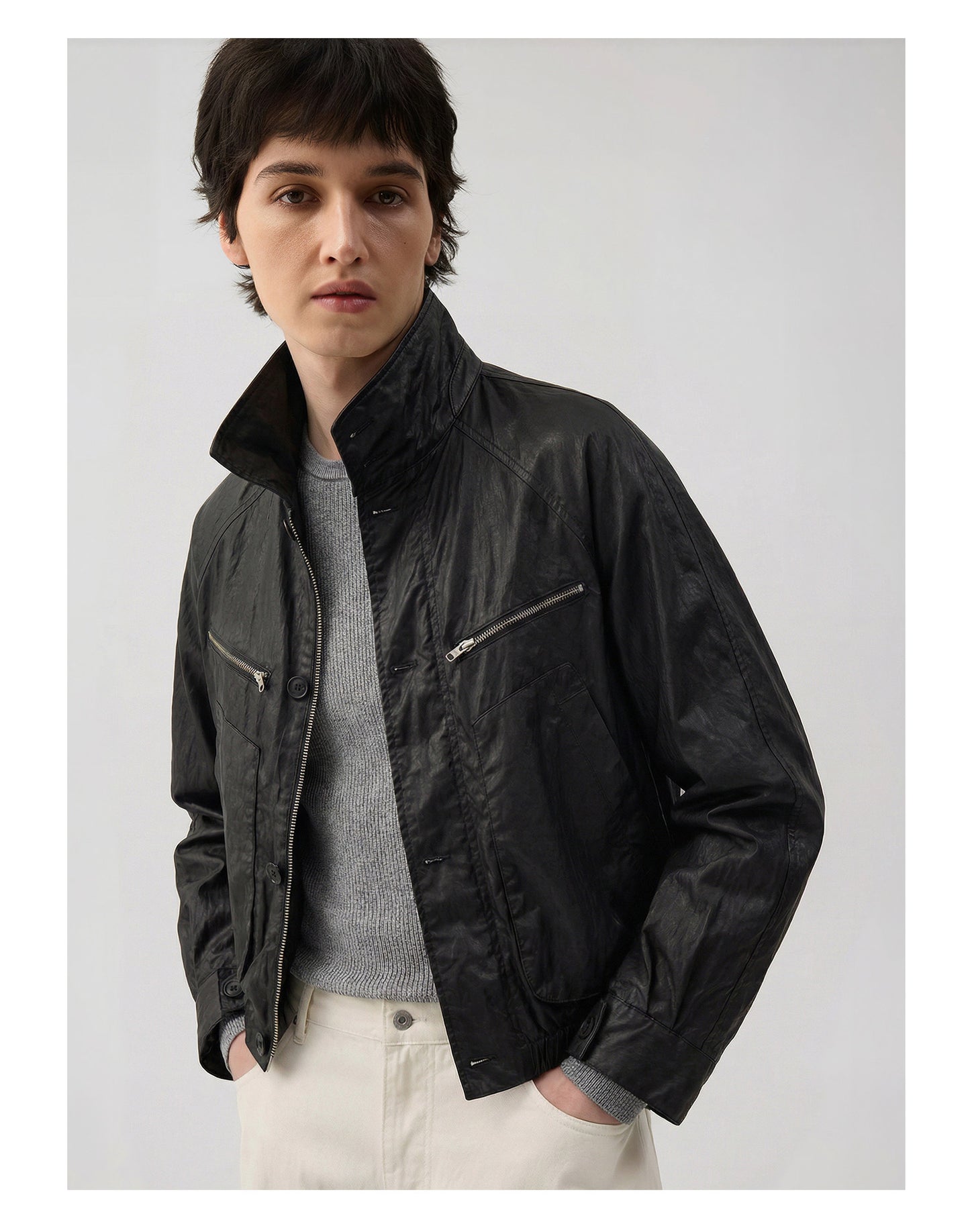 Waxed nylon jacket