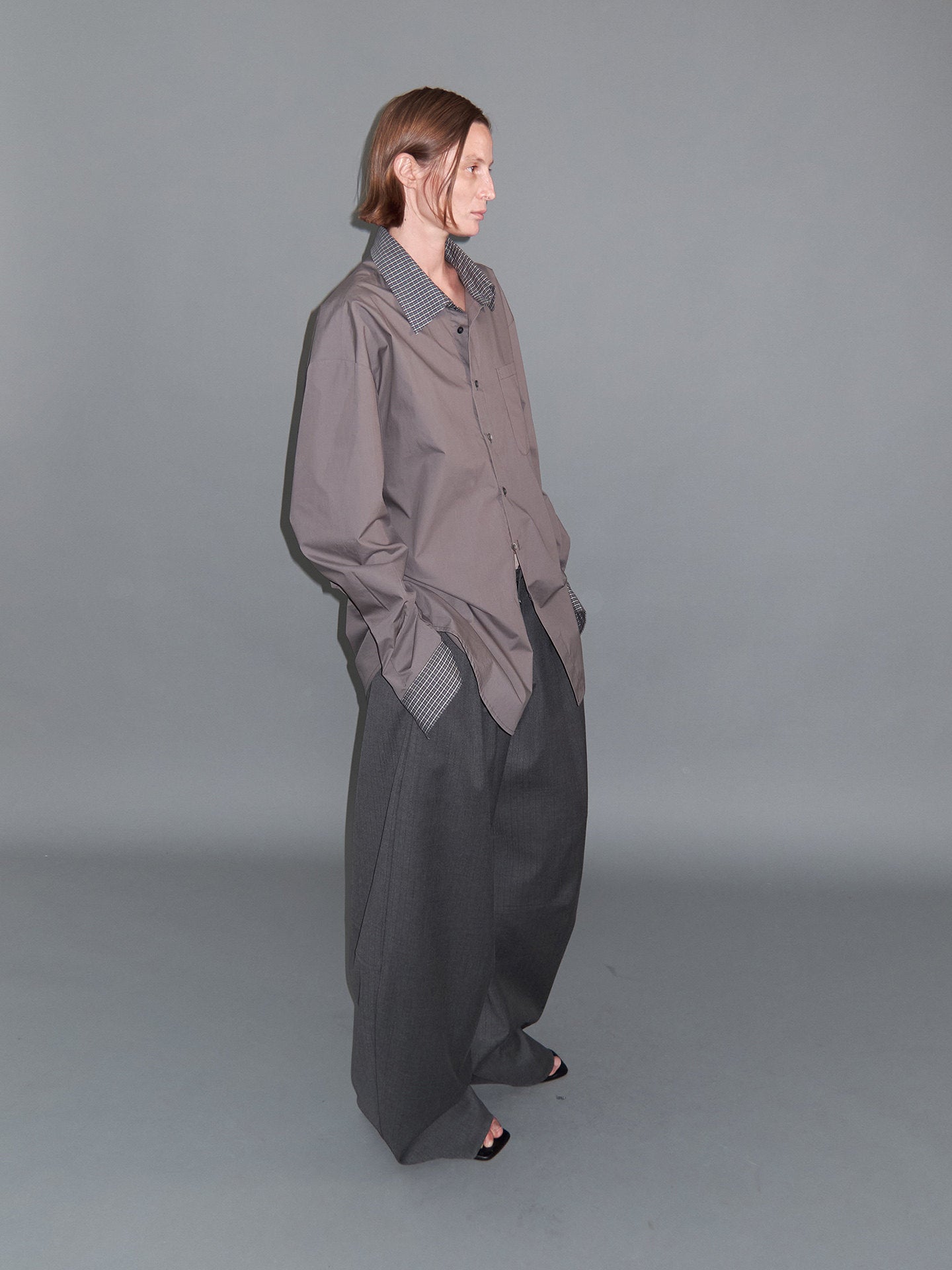 Loose-Fit Curved Casual Pants