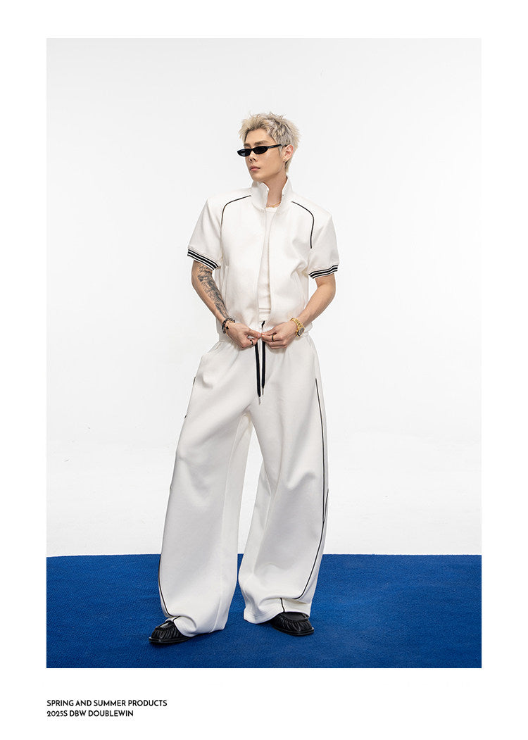 Air Layer Contrast Silhouette Jacket Set