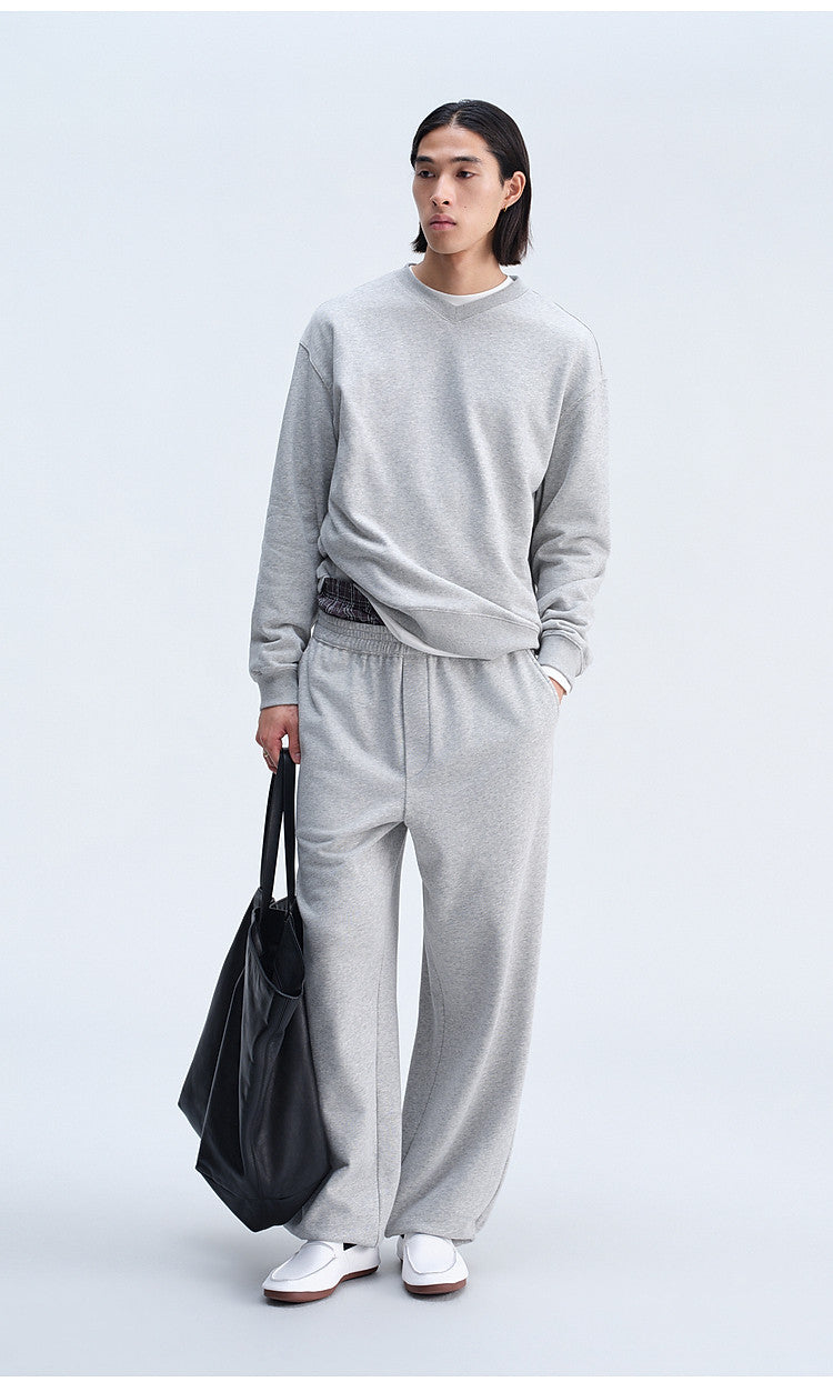 Casual Sweatshirt with Loose Rib Knit