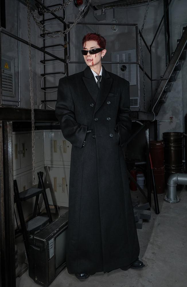 Shoulder Waist Long Coat