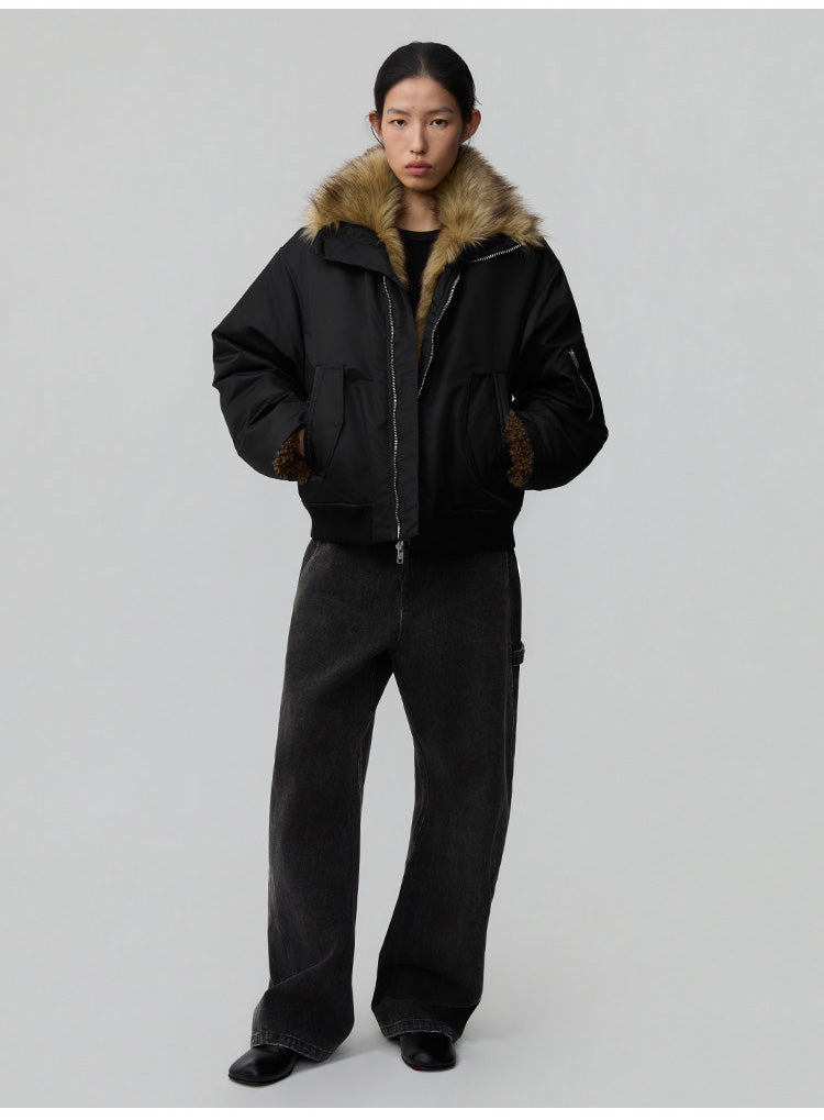 Lambswool-Lined Bomber Jacket