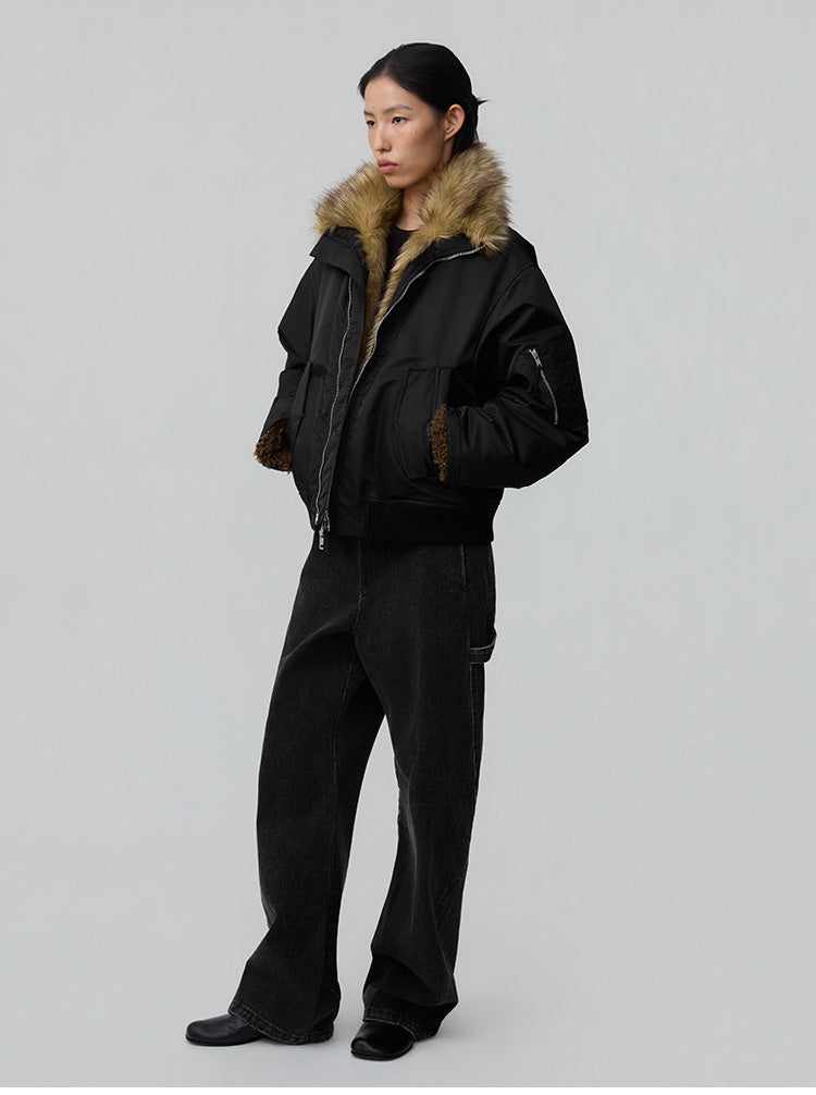 Lambswool-Lined Bomber Jacket