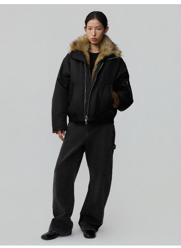 Lambswool-Lined Bomber Jacket