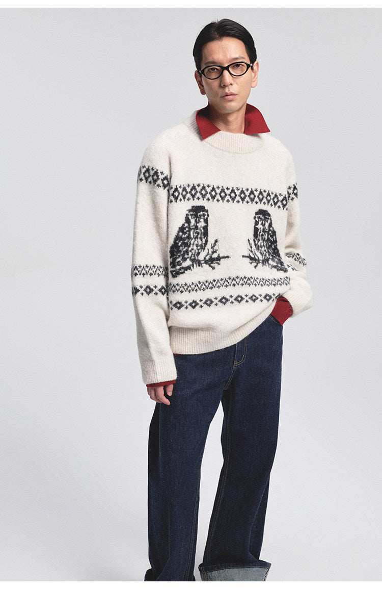 Vintage Animal Jacquard Sweater