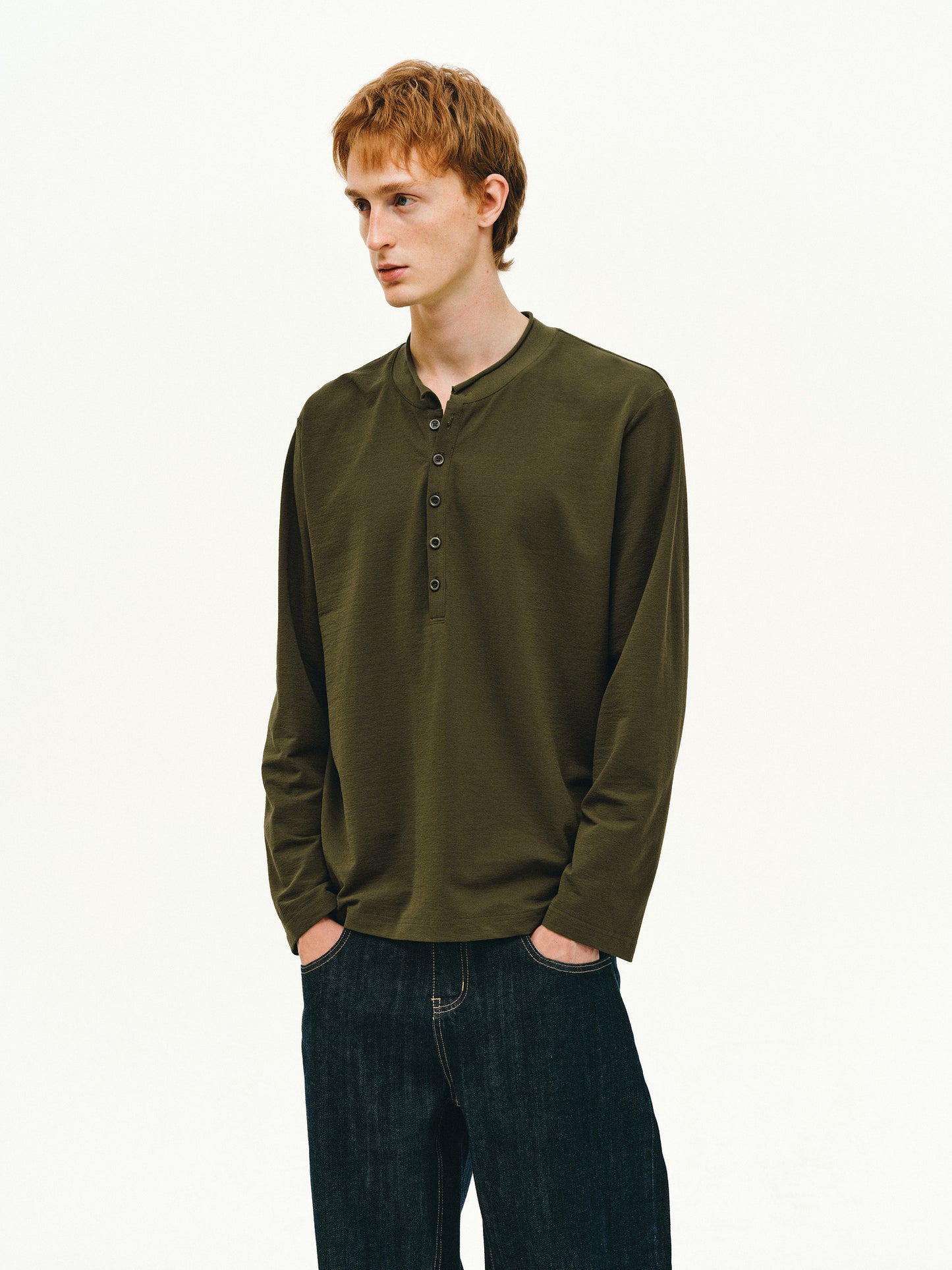 Henry-collar T-shirt