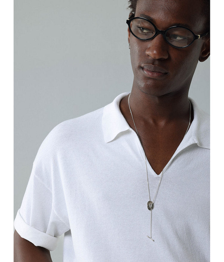 Small V-neck polo shirt