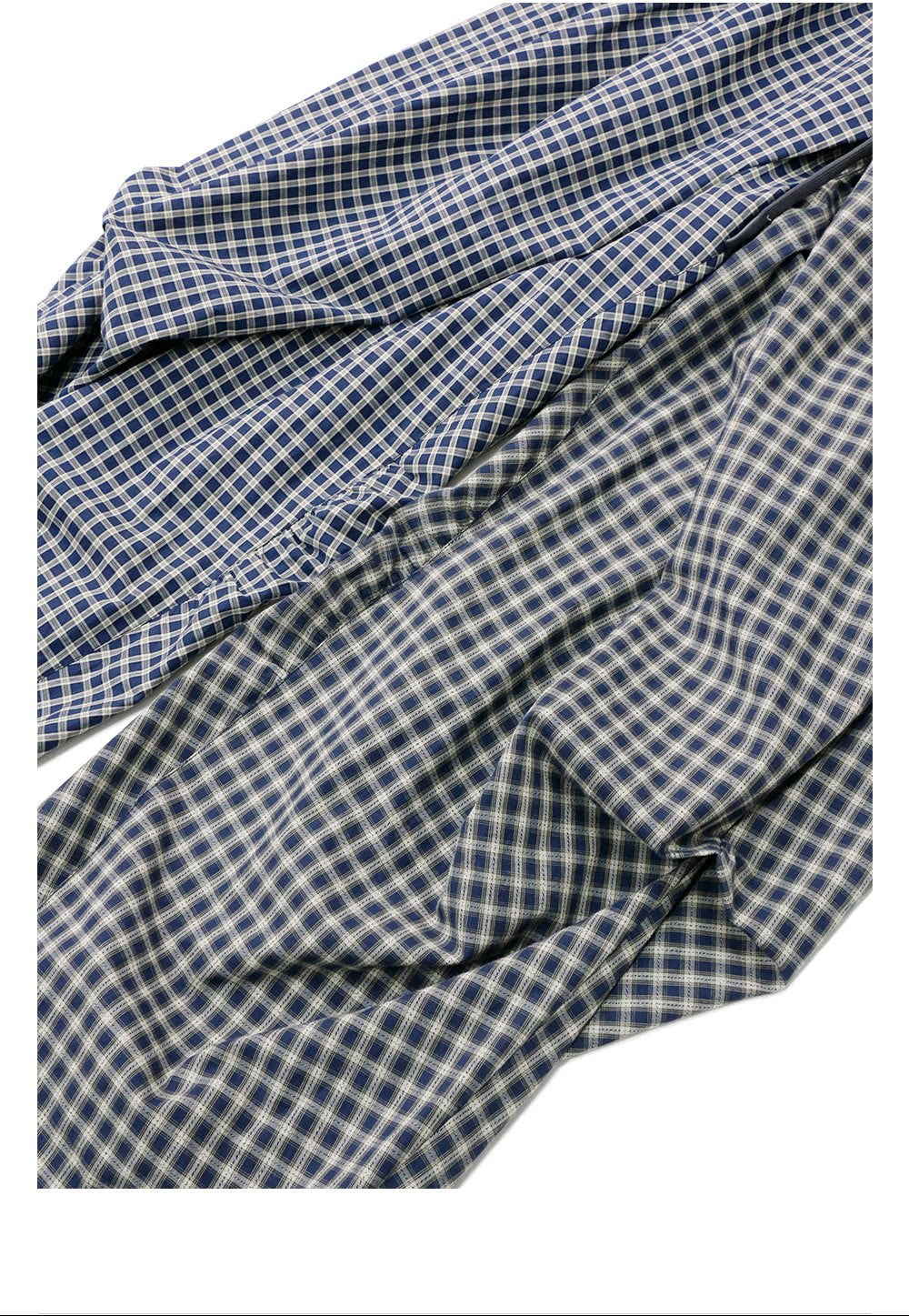 Asymmetrical Cross-Check Ripple-Pleated Casual Pants