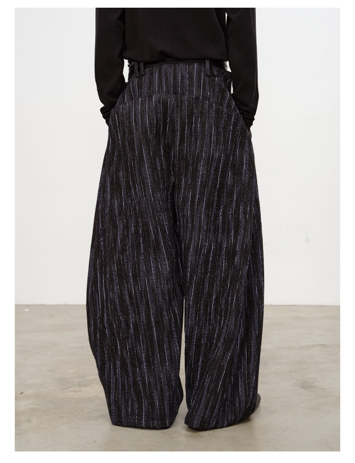 Pleated Jacquard Casual Pants