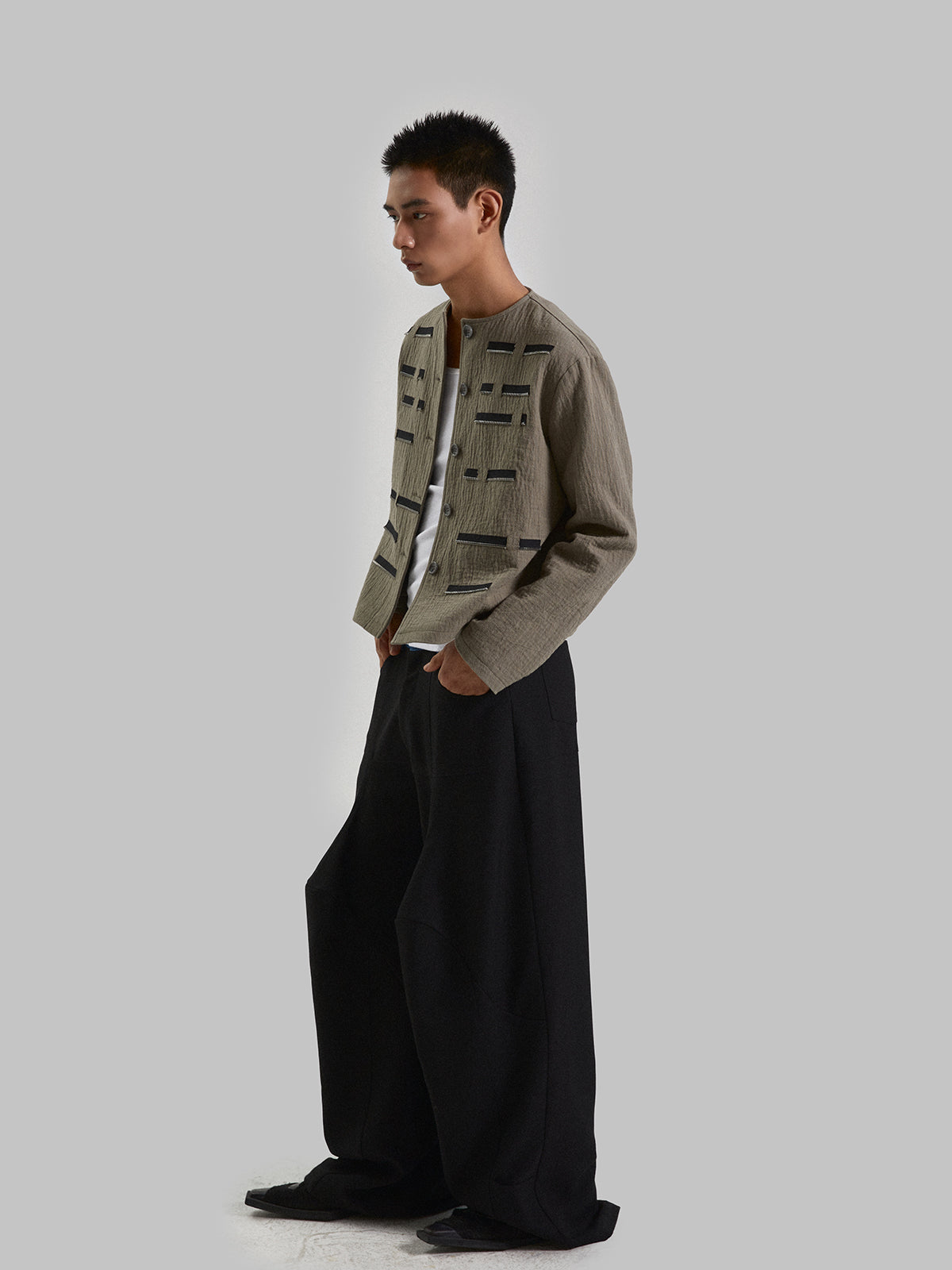 Splicing Wide Leg Casual Pants