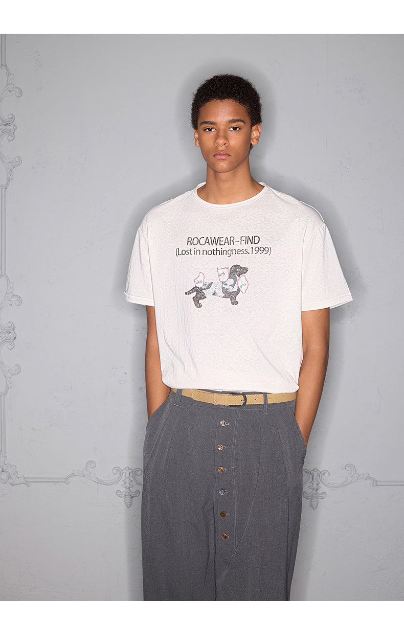 Short Wide Print T-Shirt