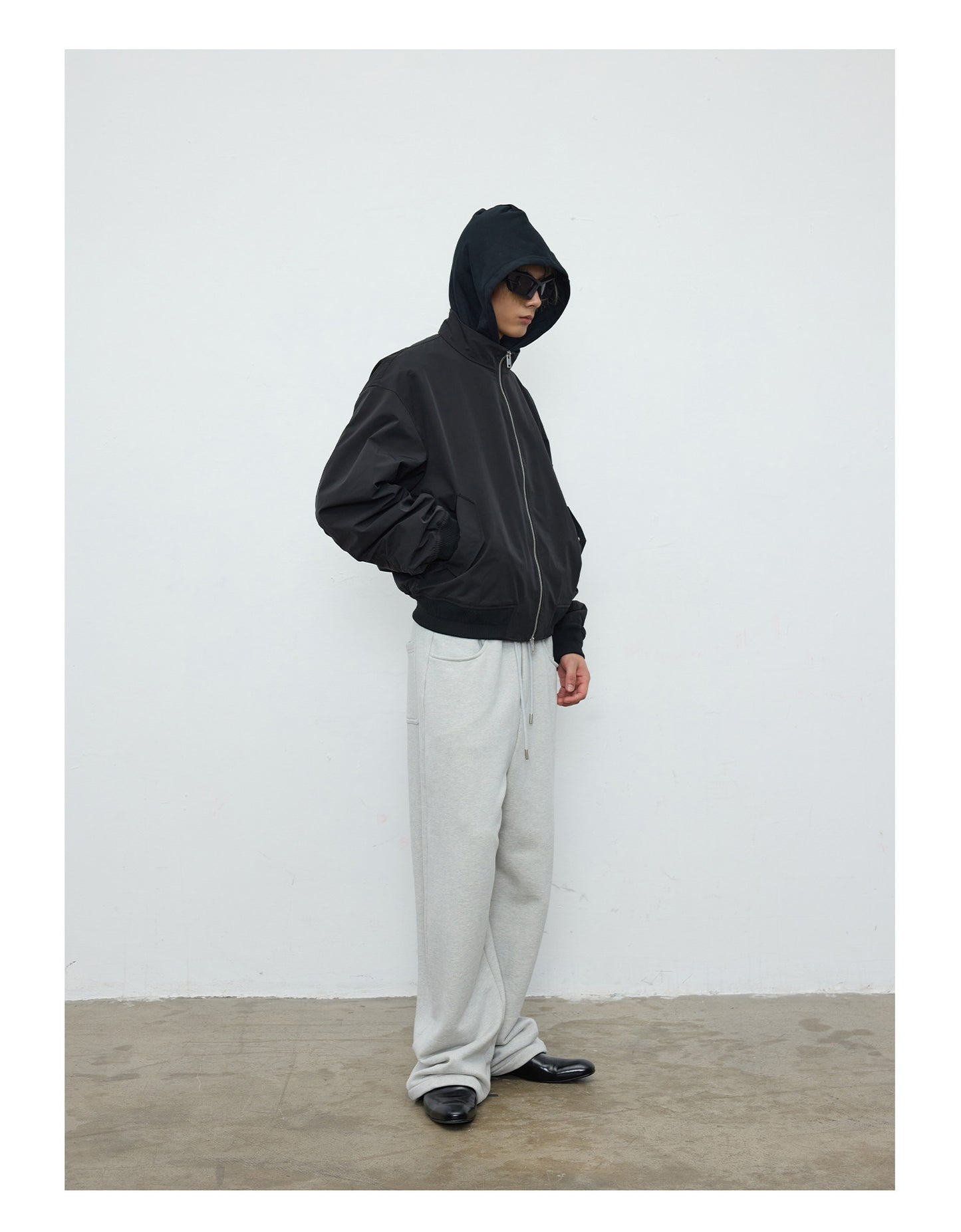 Stand Collar Pleated Casual Jacket