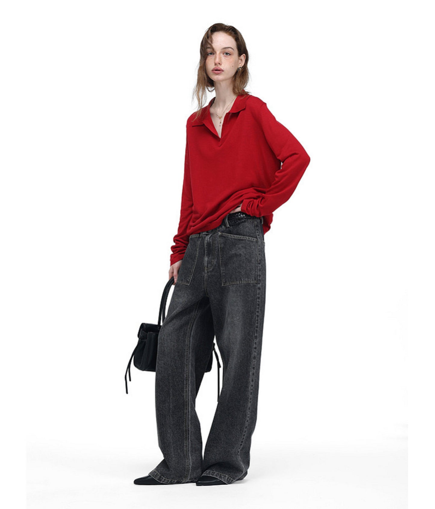 Linen-Blend Knit Polo Shirt
