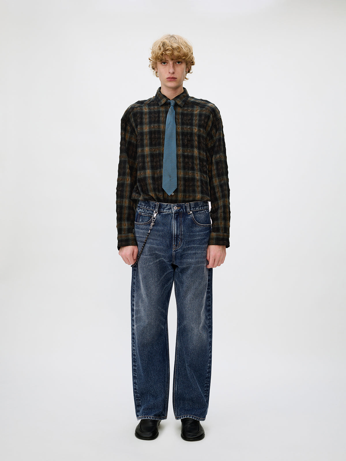 Cotton Twill Straight Leg Jeans