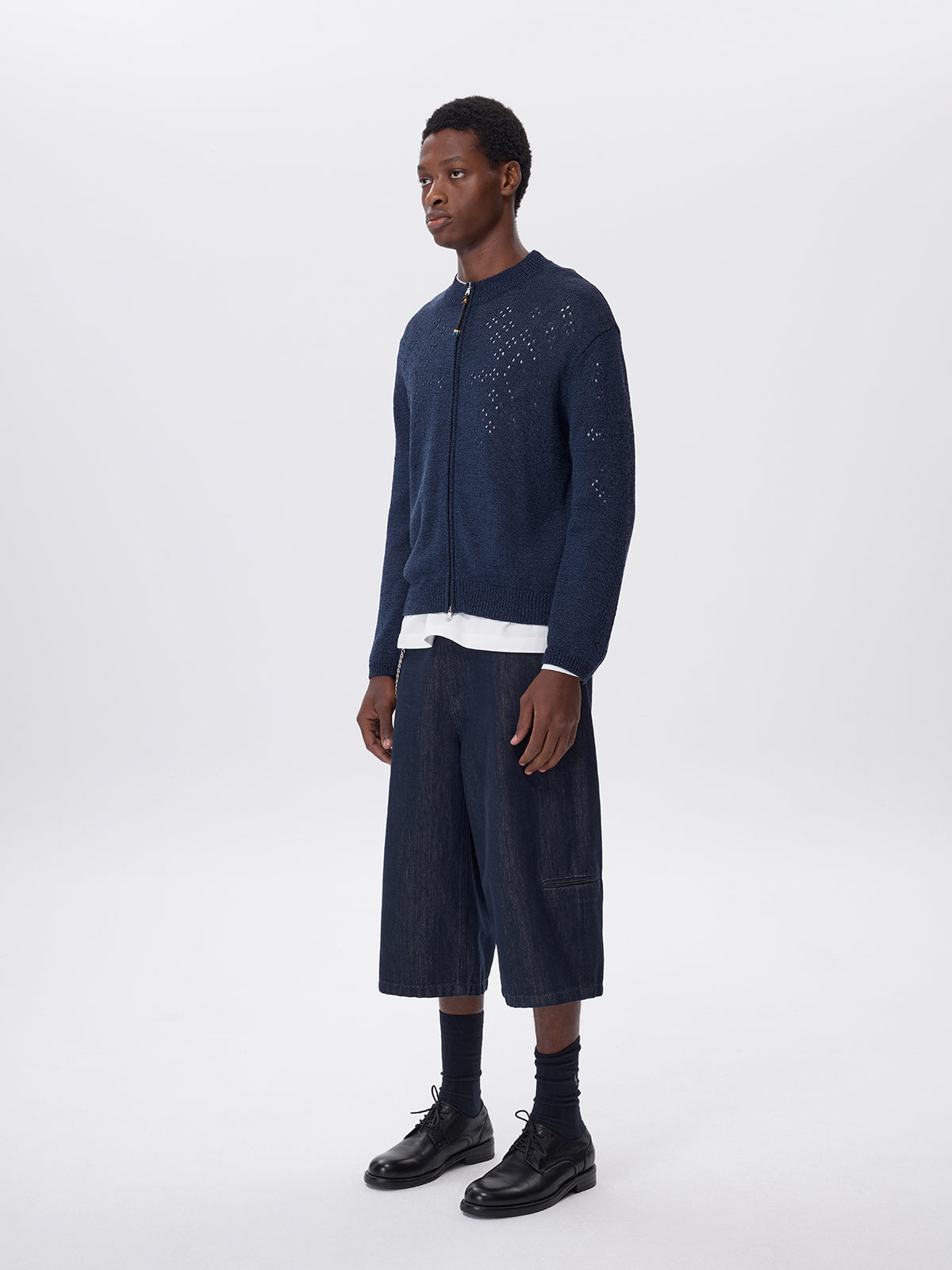 Beaded Zipper Cardigan