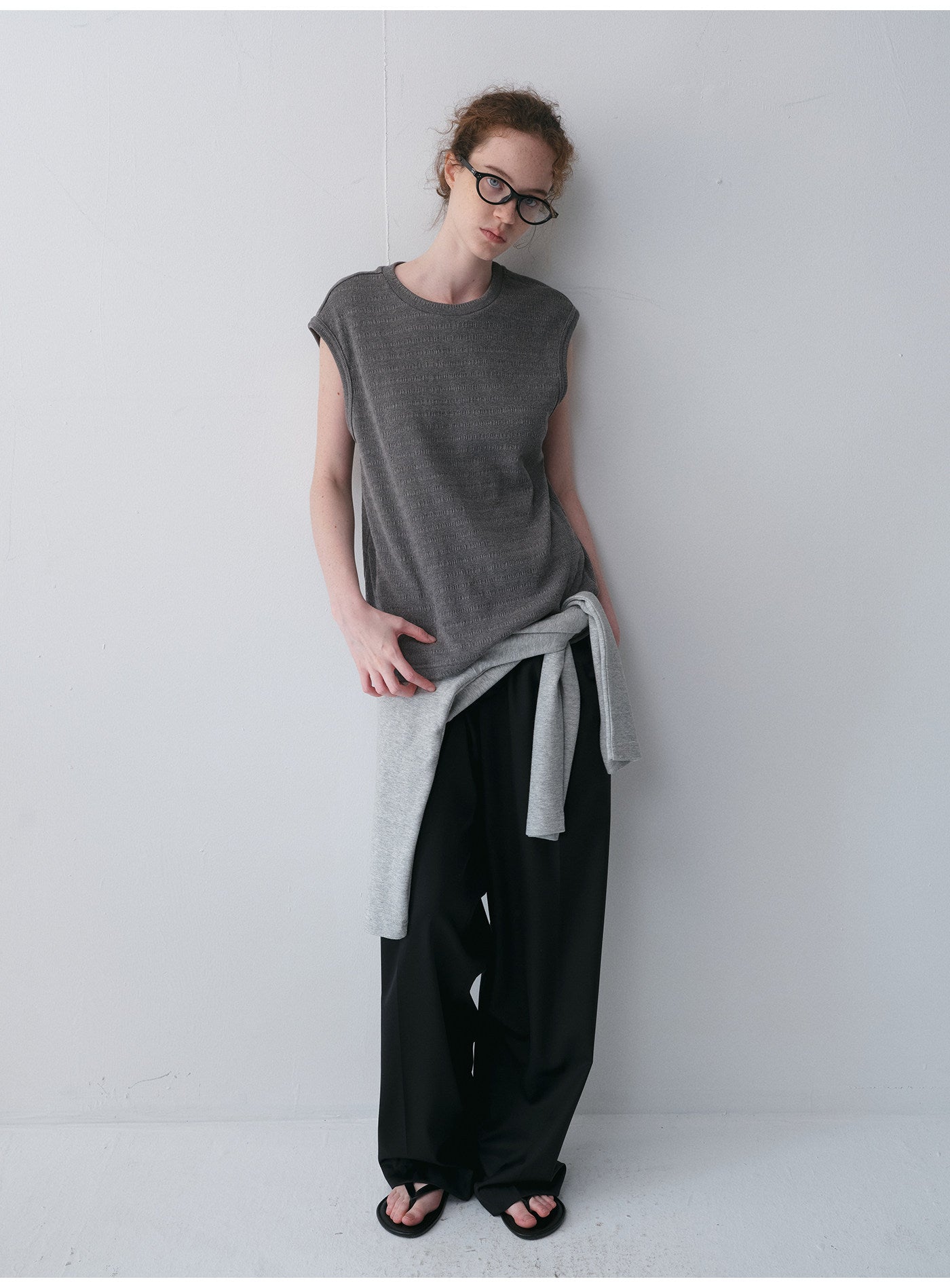 Cotton-Blend Sleeveless Shirt