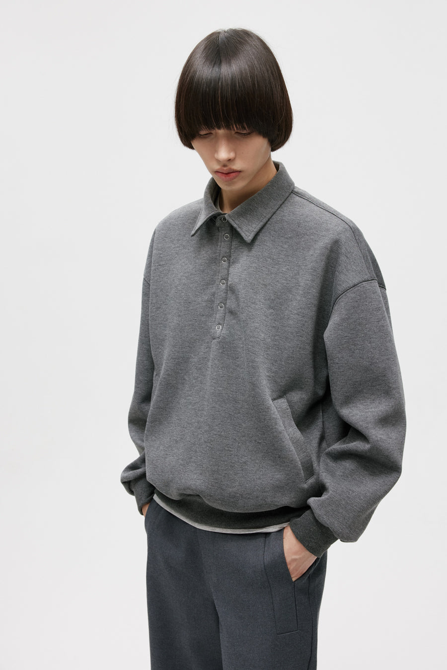 Lapel Air Layer Sweatshirt