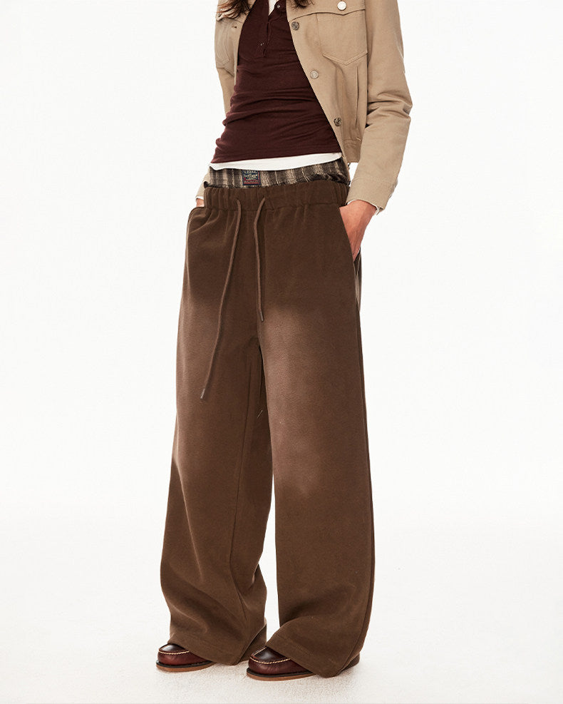 Double-Waistband Washed Sweatpants