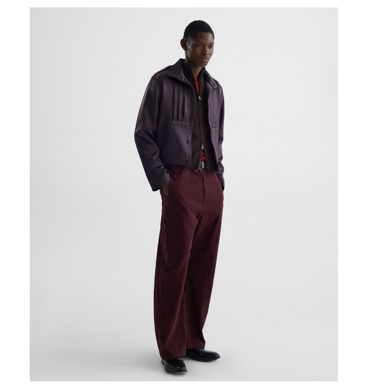 Accordion-Pleated Short Jacket