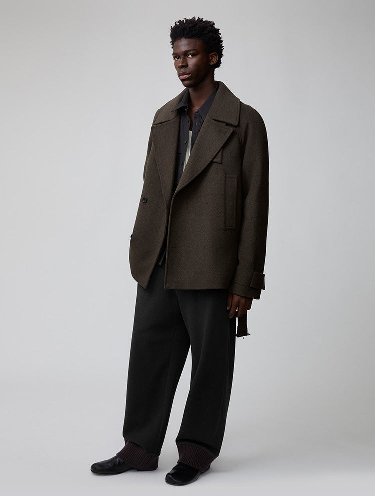 Raglan-Sleeve Short-Length Coat