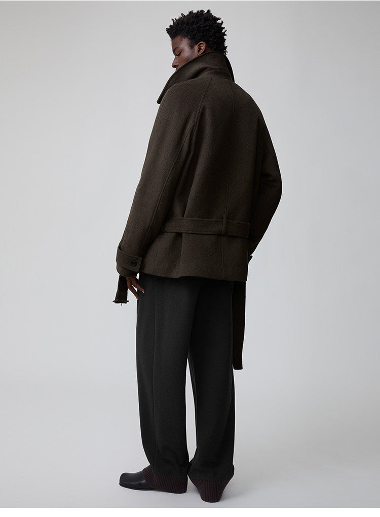 Raglan-Sleeve Short-Length Coat