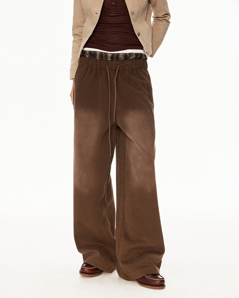 Double-Waistband Washed Sweatpants