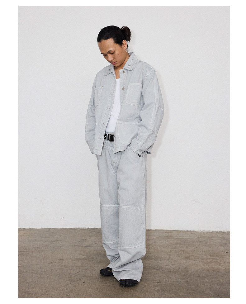 Washed Straight Leg Jeans