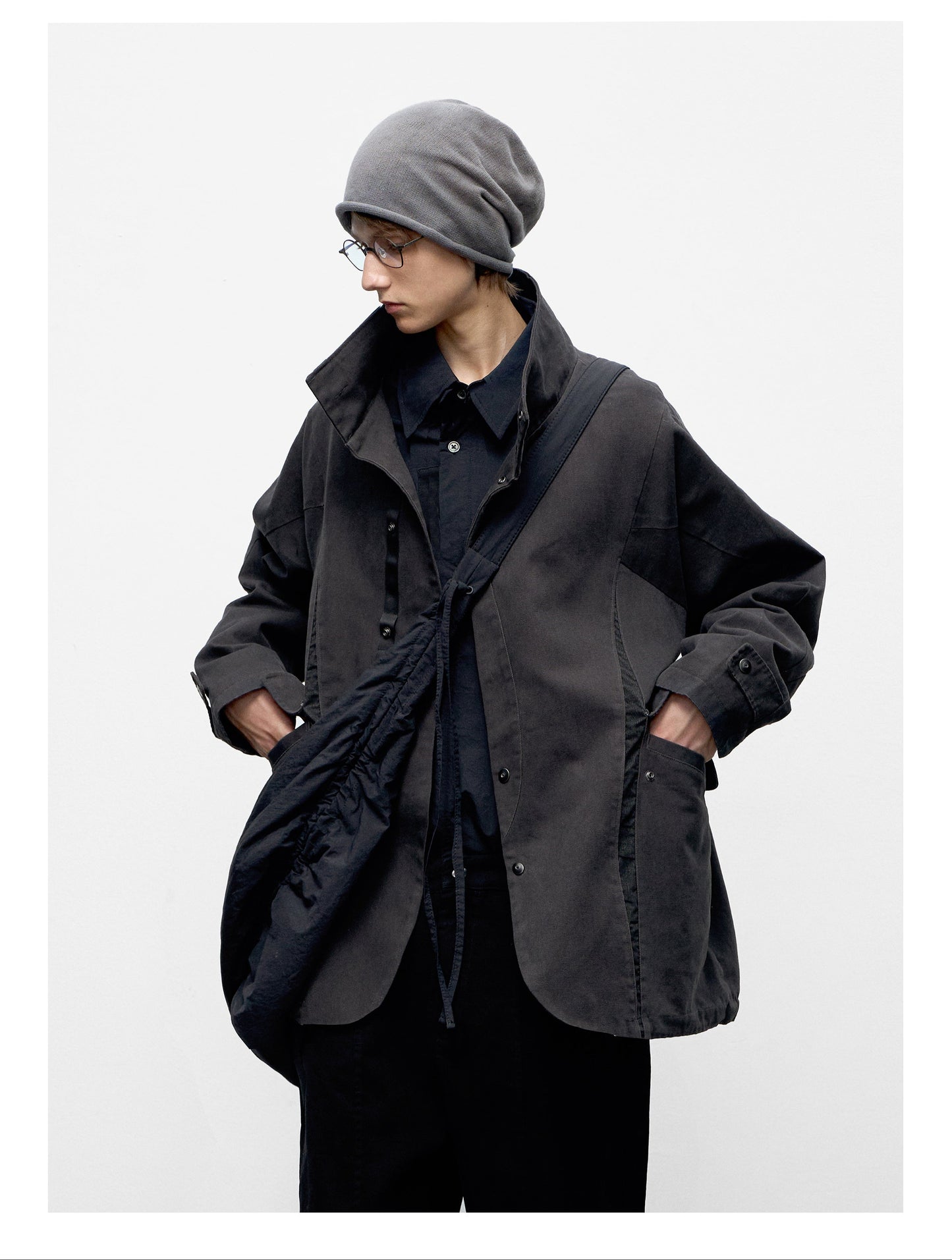 Stand Collar Stitched Jacket