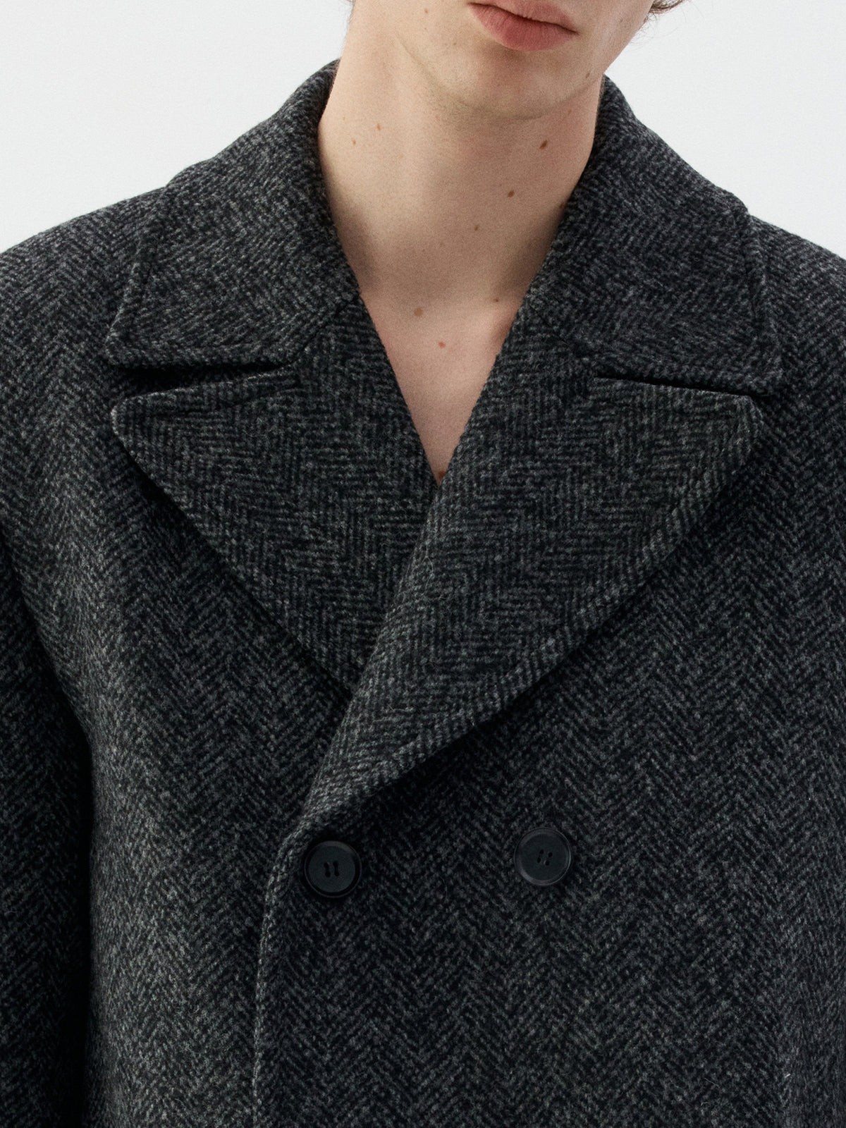 Vintage Herringbone Wool Coat