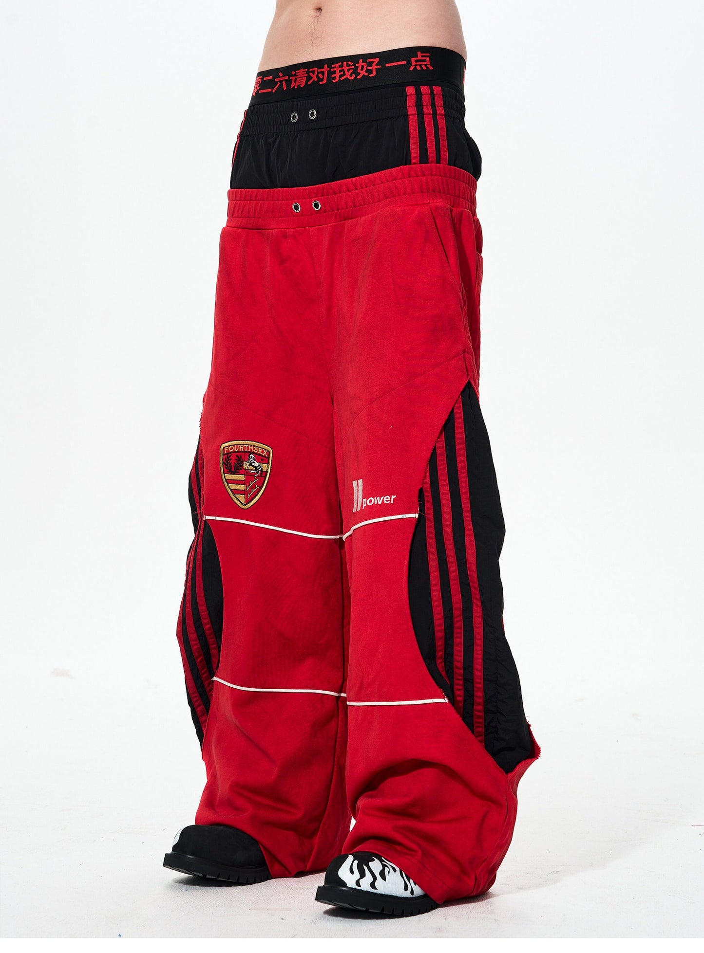 Three Stripes Double Waist Sweatpants
