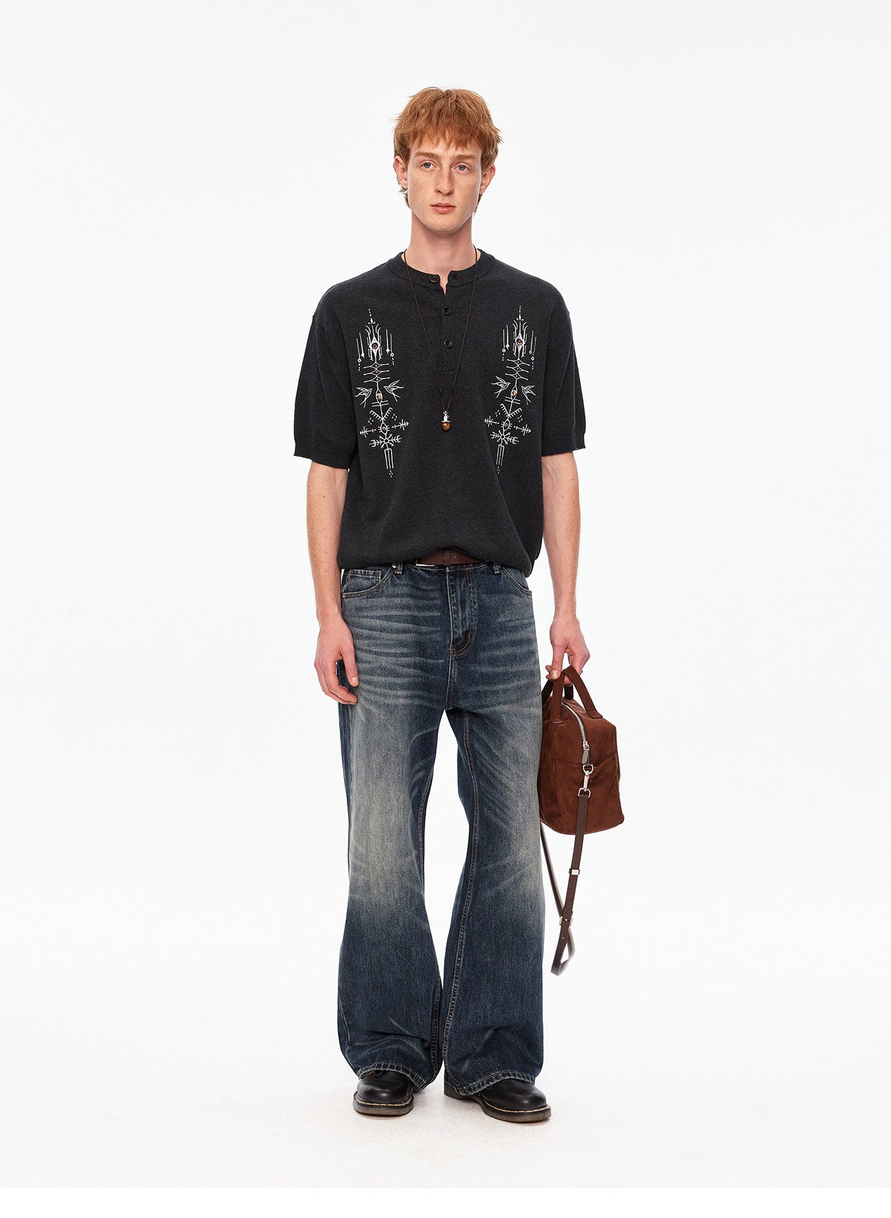 Vintage-Style Henley Sweater