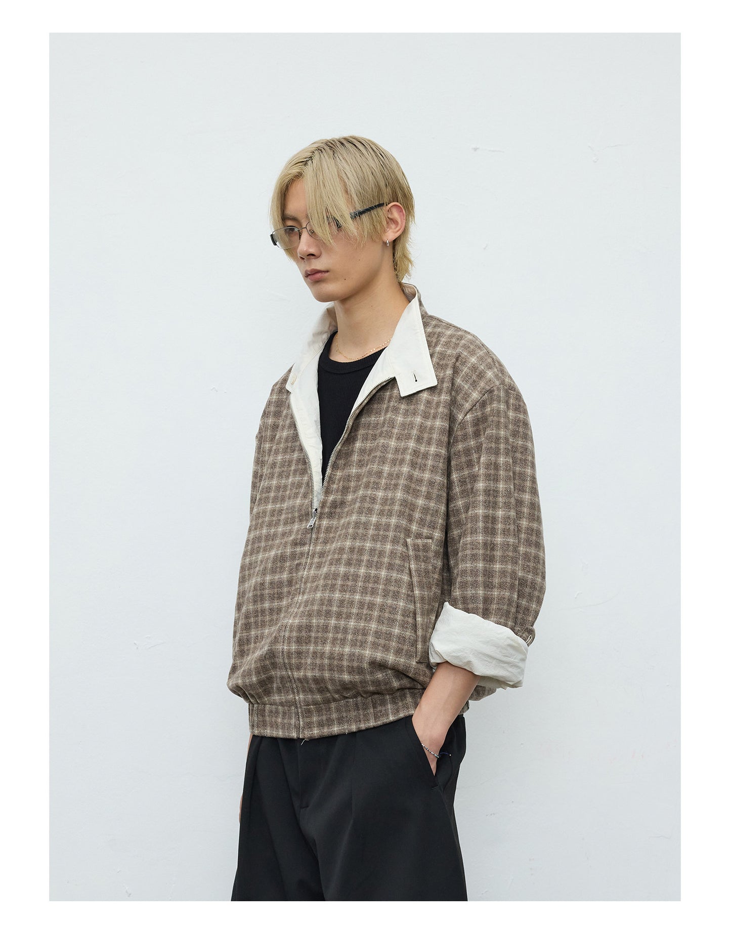 Reversible Check Pattern Pima Cotton Jacket