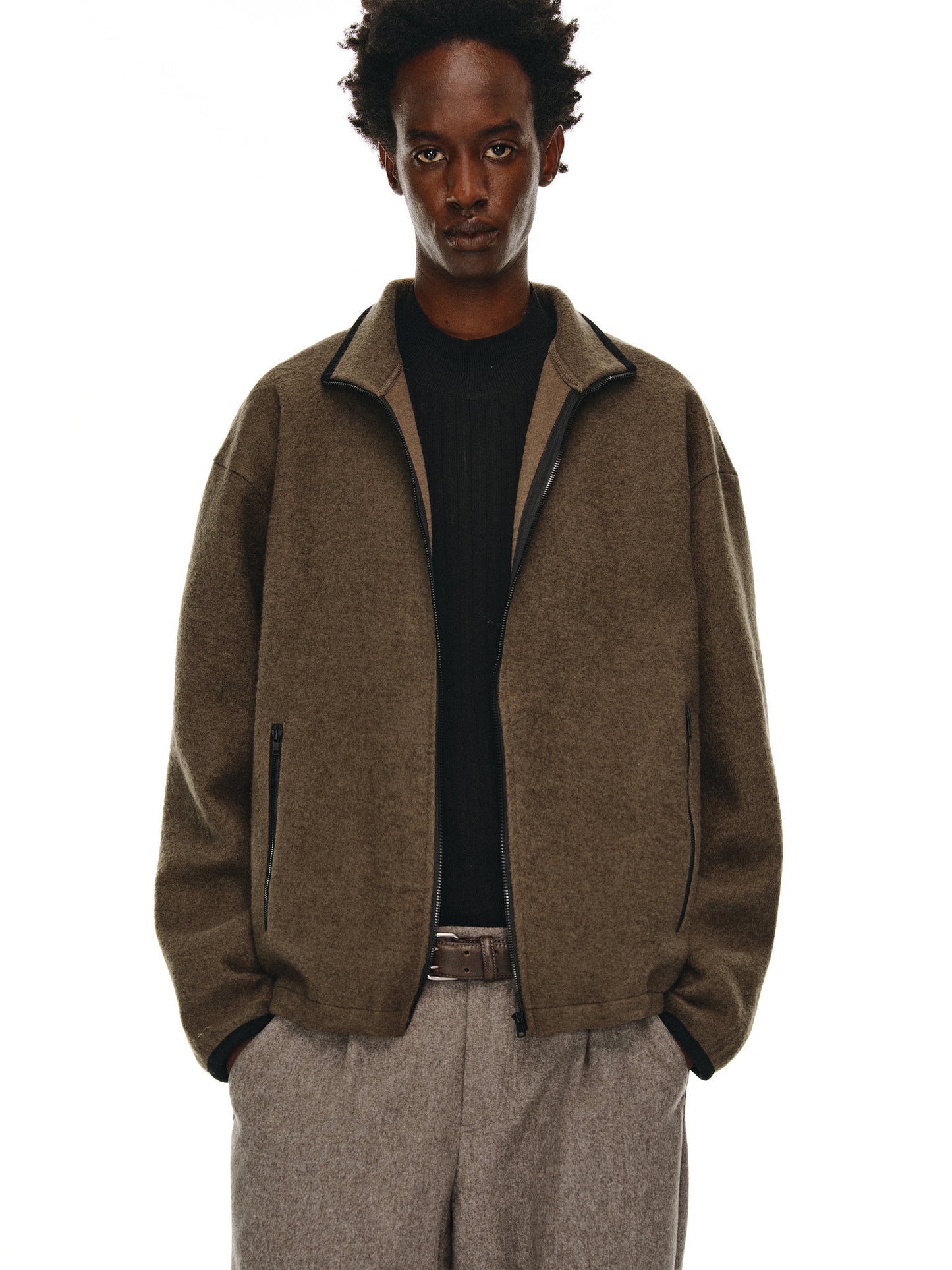 Unisex Wool Zipper Jacket