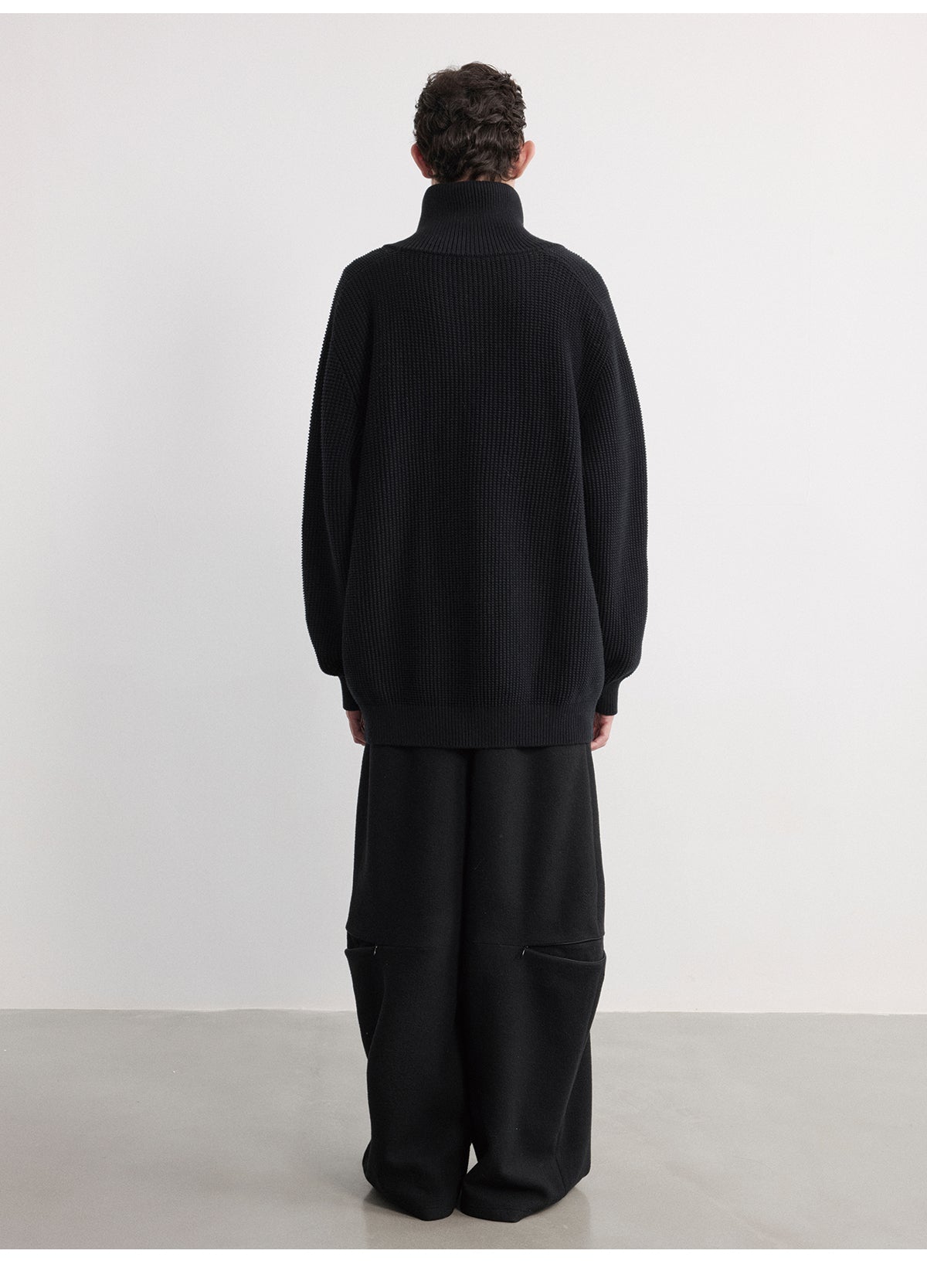 High-Neck Zipper Cardigan