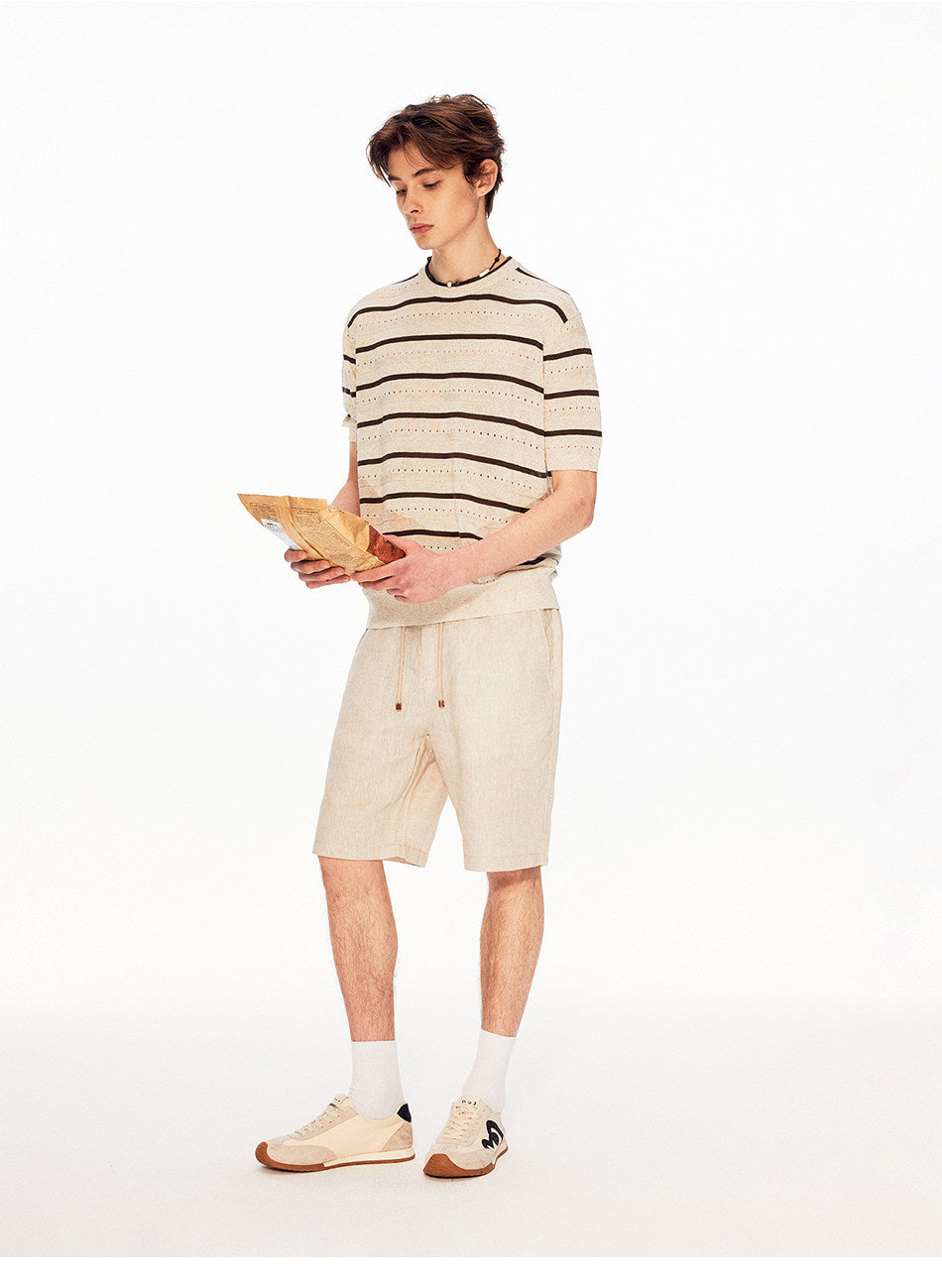Unisex Vintage-Style Mesh-Striped Knit