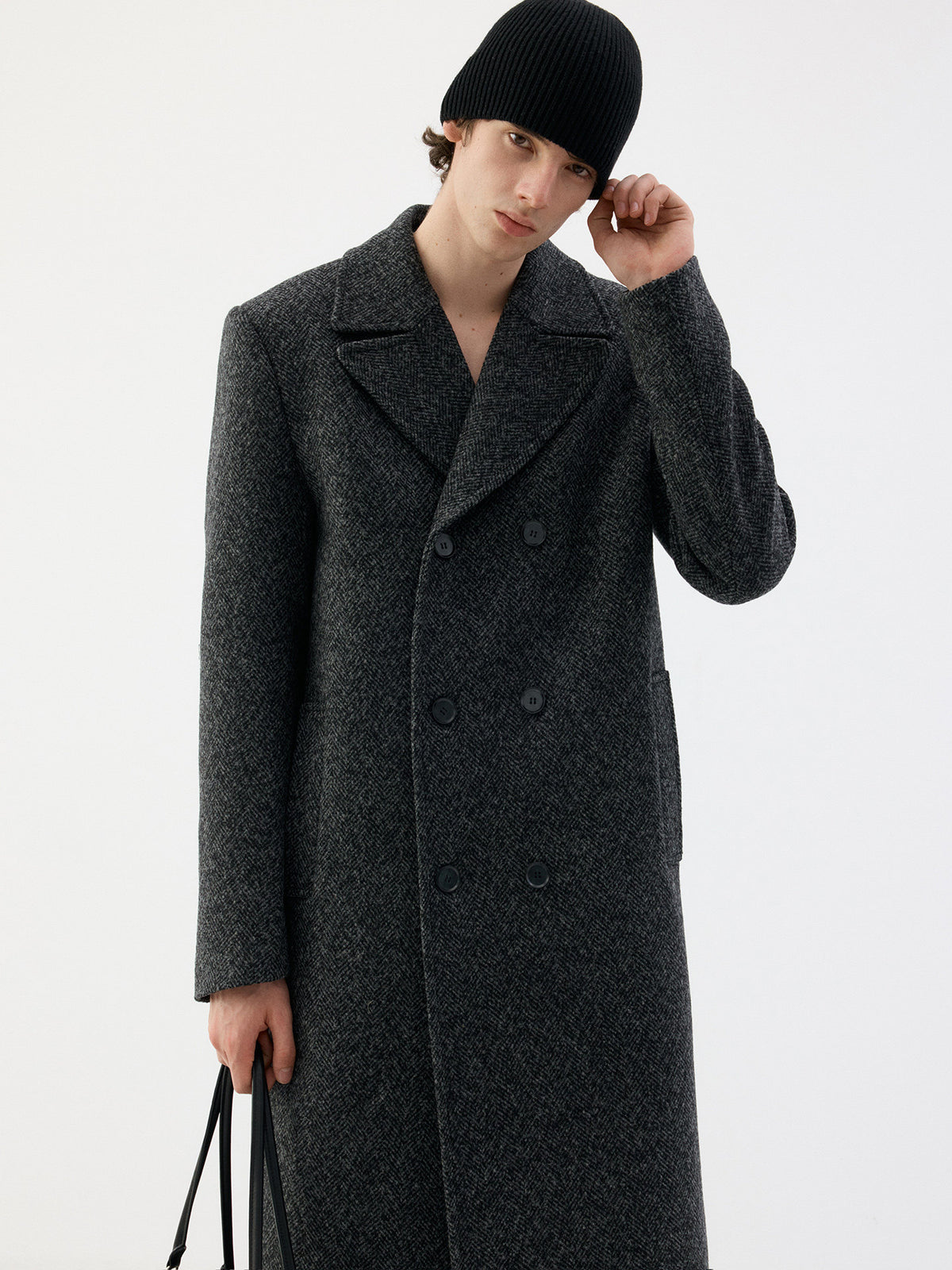 Vintage Herringbone Wool Coat