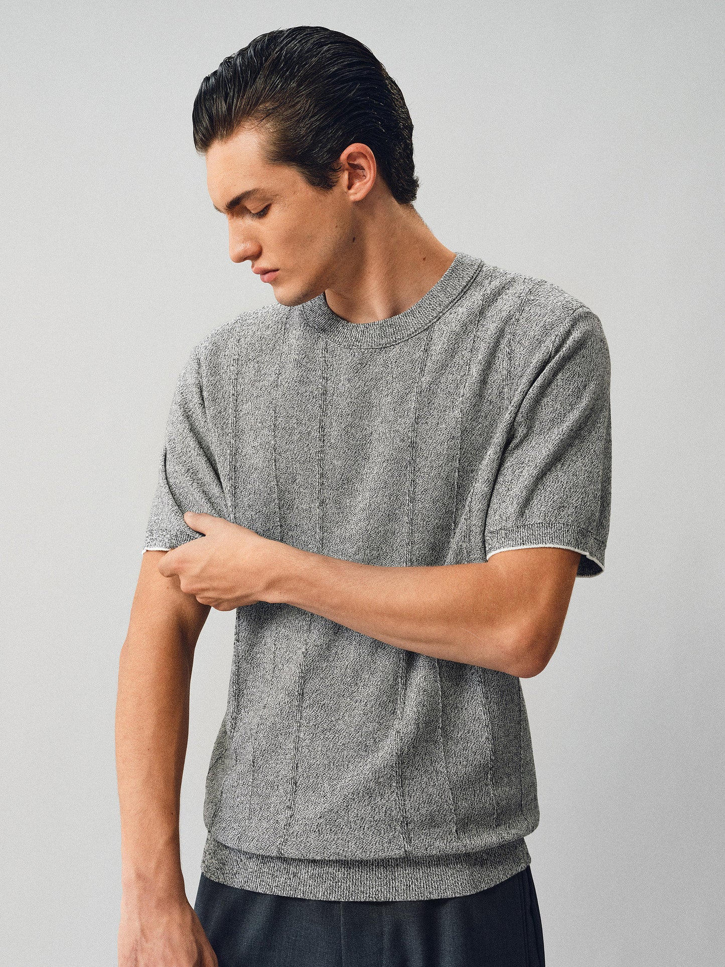 Tencel and Linen Blend Knit Shirt