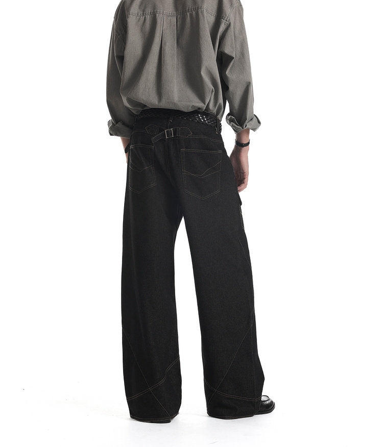 High-Stitch Multi-Pocket Jeans