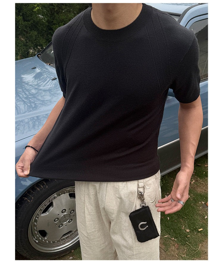 Three-Cut-Flow Wool Knit Shirt