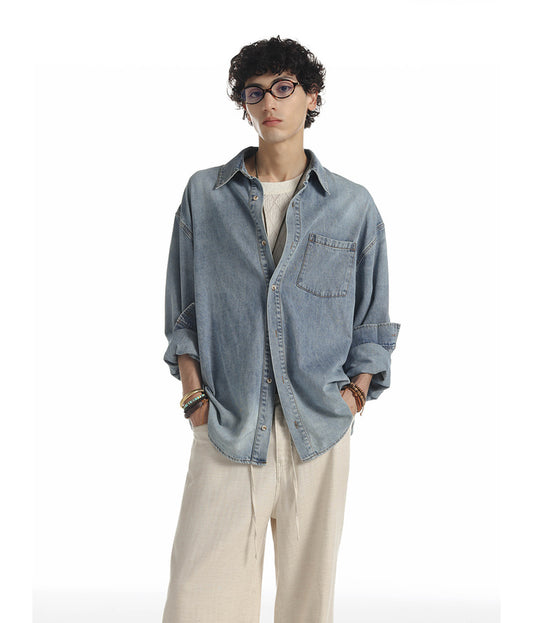 Vintage processed denim shirt