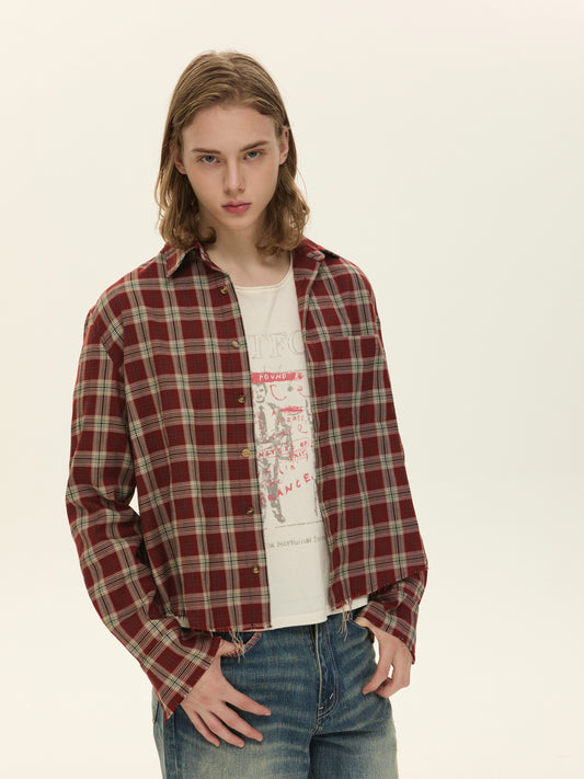 Checkered wrinkle-resistant shirt