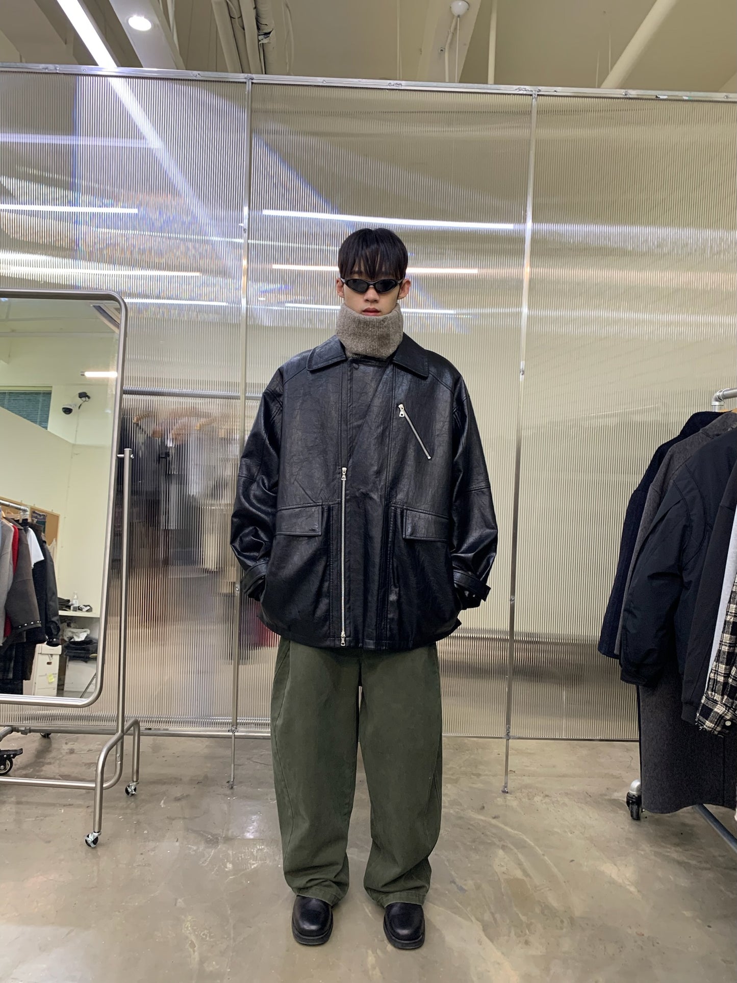 Oversized mid-length jacket