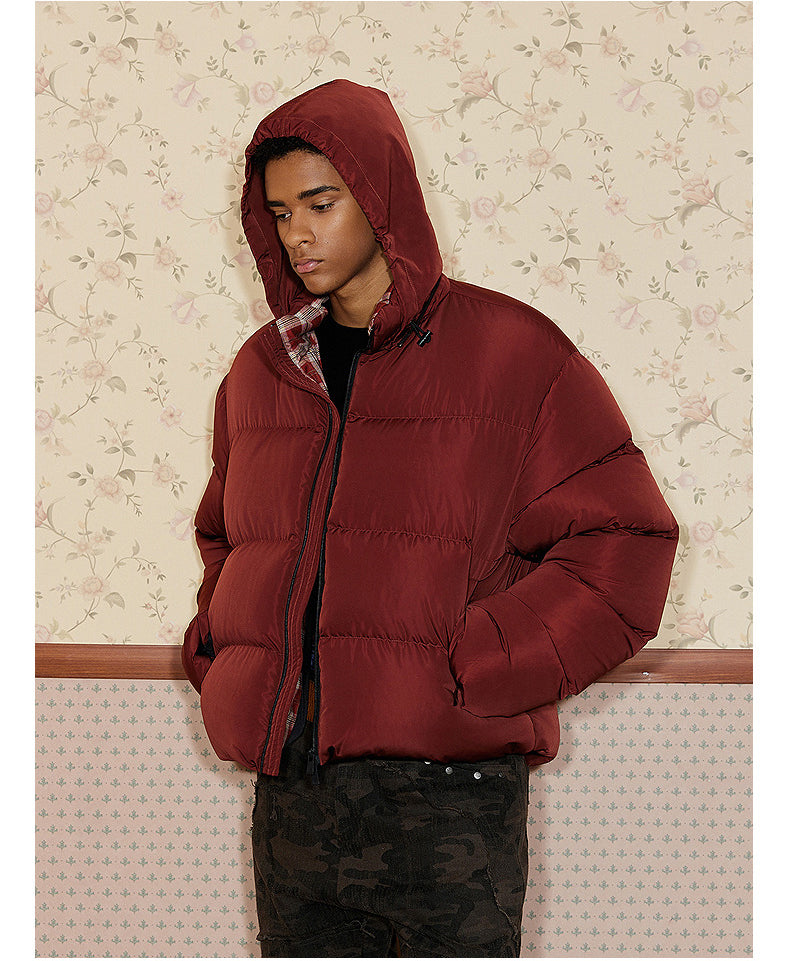 Plain Short Wide Down Jacket