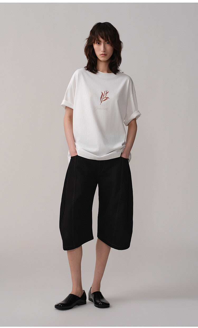 Round-Neck Drop-Shoulder T-Shirt