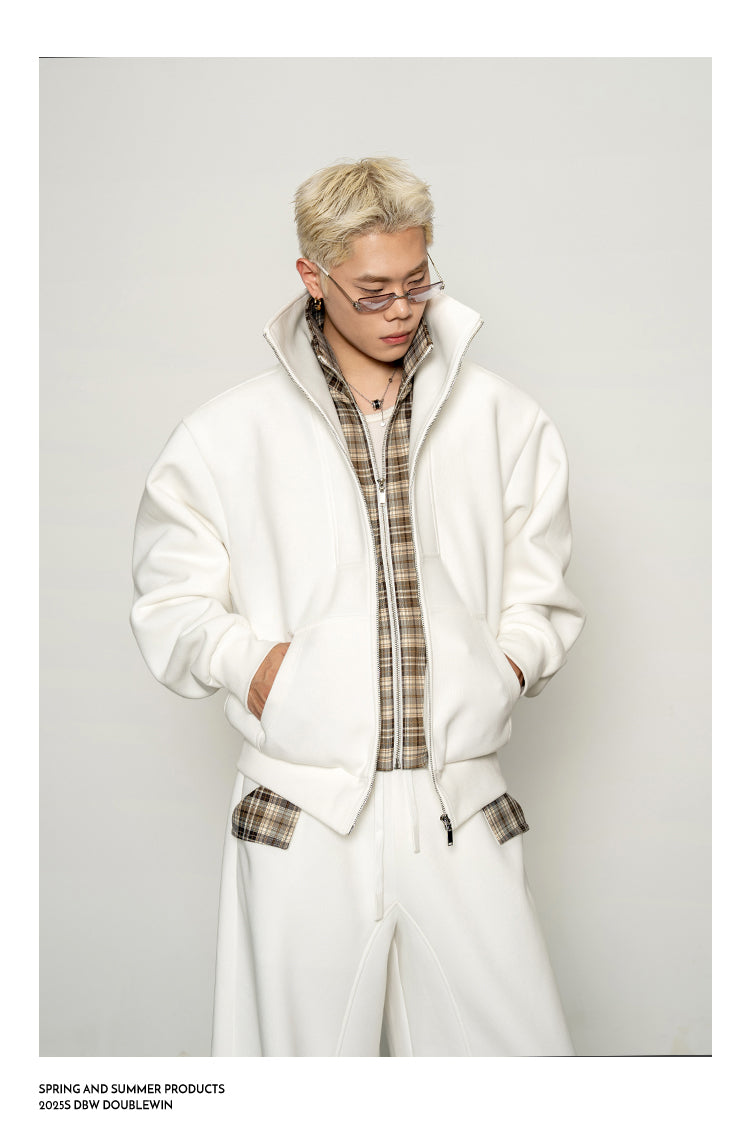 Fake Two-Piece Zipper Sweatshirt