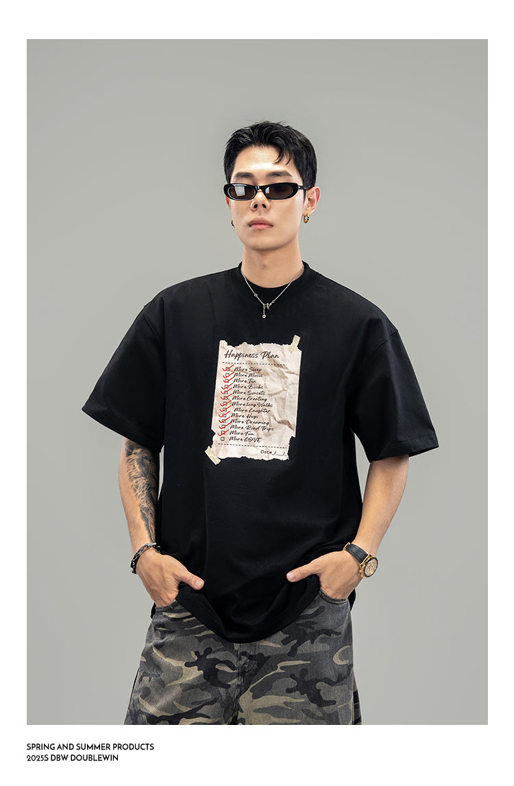 Damage Print Cotton T-Shirt